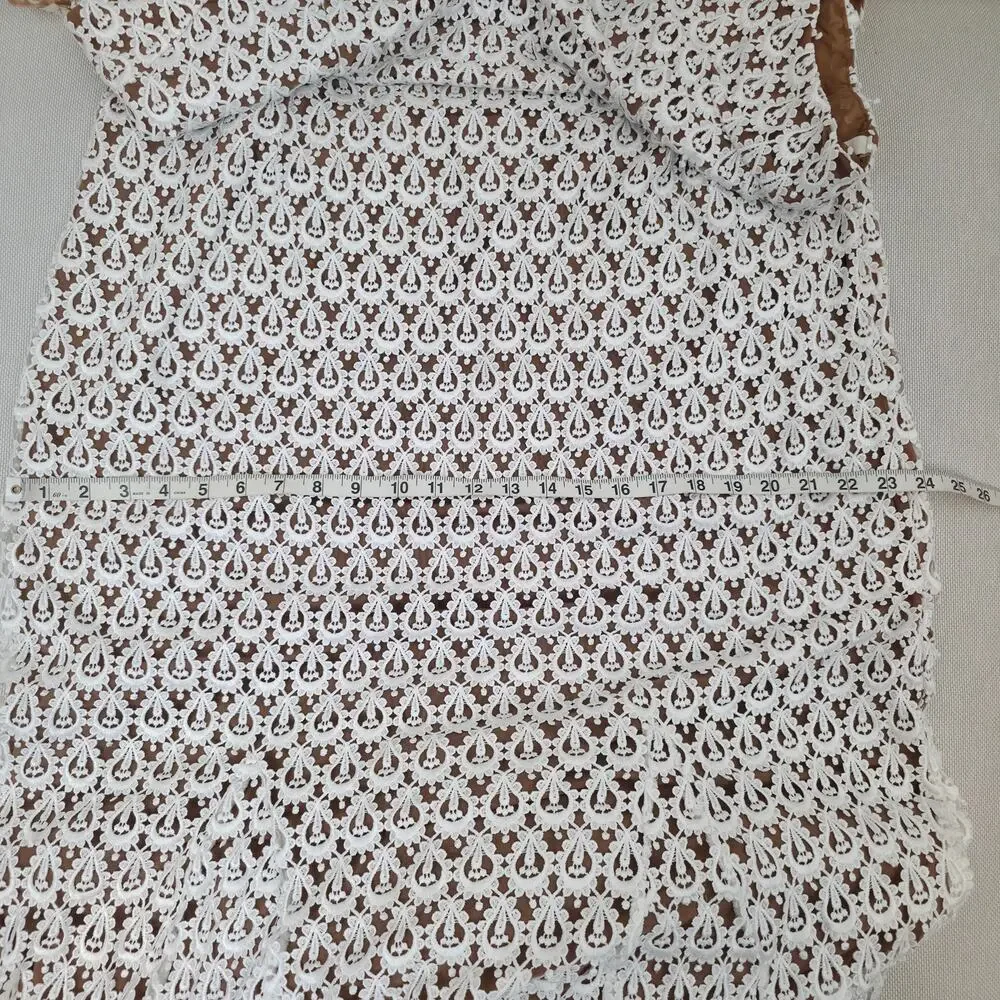 Daughters of Simone Anthro Nude Nev Crochet Lace Wedding Lined Boho Gown 4XL - Picture 8 of 12